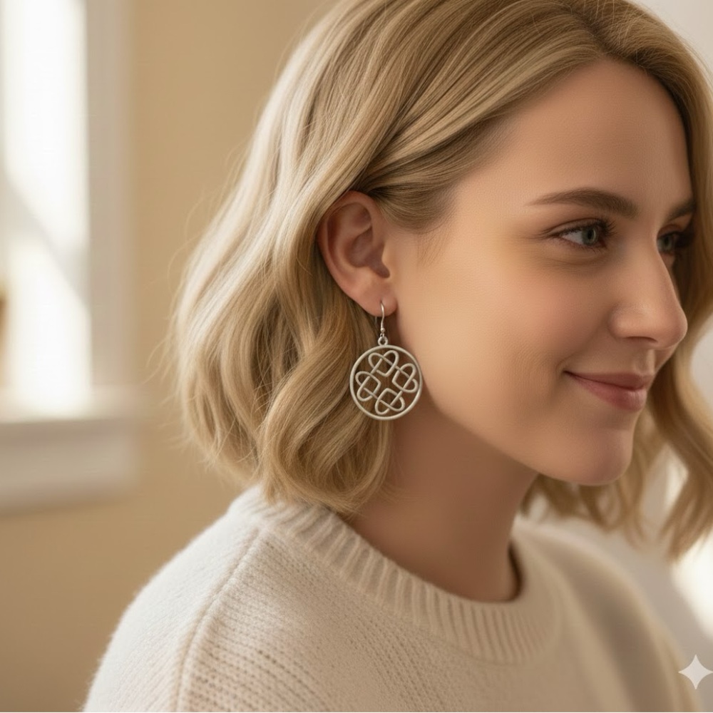 Elegant Silver Celtic Knot Earrings